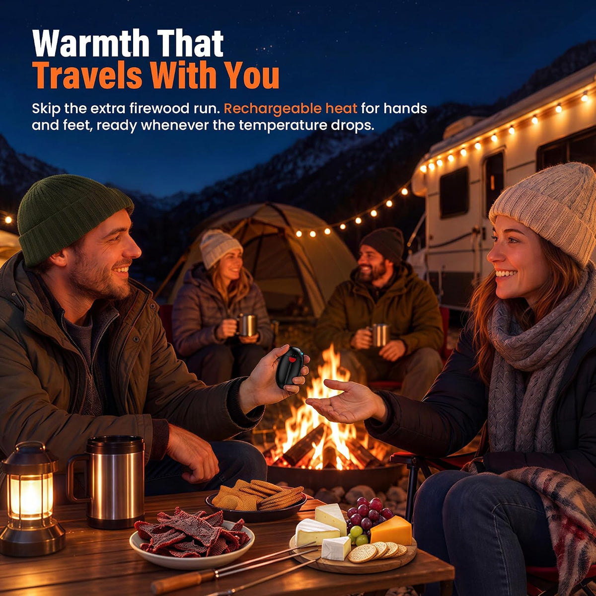 Hand Warmers Rechargeable, 2 Pack Portable Pocket Hand Warmers, 20Hrs Long Heating Double Warm Electric Handwarmers, Reusable Heater for Outdoors, Camping, Hunting, Golf, Fishing