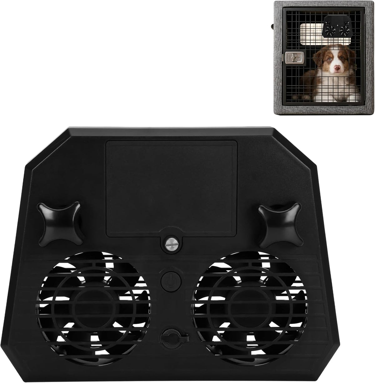 Dog Kennel Fan, Dual Speed Kennel Fan, 4000Mah Rechargeable