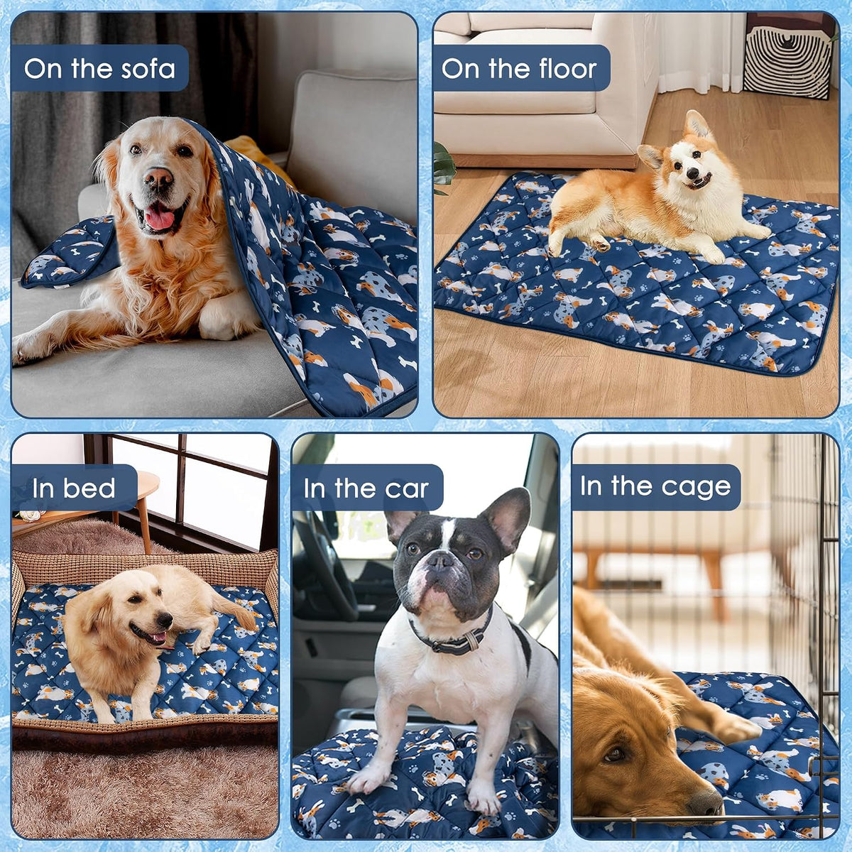 Dog Cooling Mat, Premium Lightweight Pet Cooling Blanket Bed Cover for Dogs, Cat, Puppies | Ice Silk Cooling Pad for Dogs Furniture Protector | Machine Washable Pet Blanket, 28''X40''