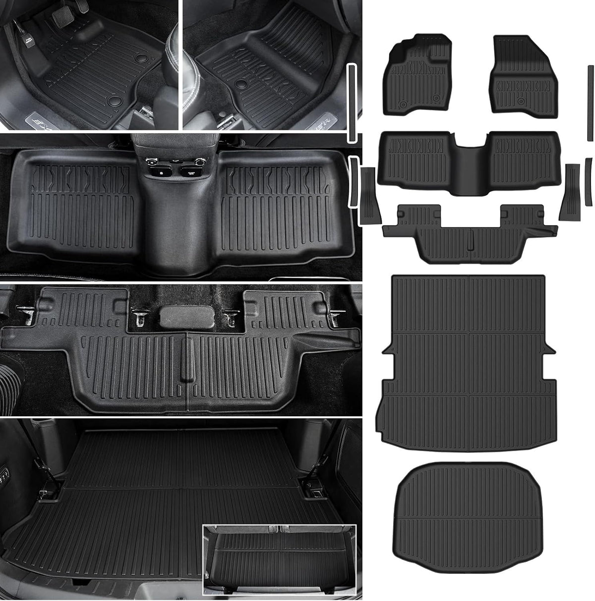 Floor Mats for Ford Explorer 2015-2019 7 Seats W/Bench Seats