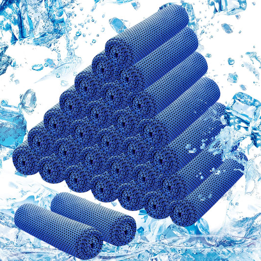 30Pack Cooling Towels Bulk Ice Microfiber Wraps for Neck and Face