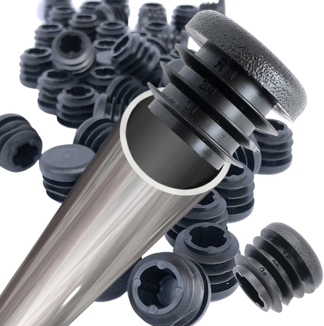 Premium Grade 3/4 Inch round Plastic Plug / 14-20 Gauge / 20 Pack / Black End Caps / Durable Chair Glide Inserts for Legs / Furniture Feet Protectors / round Caps