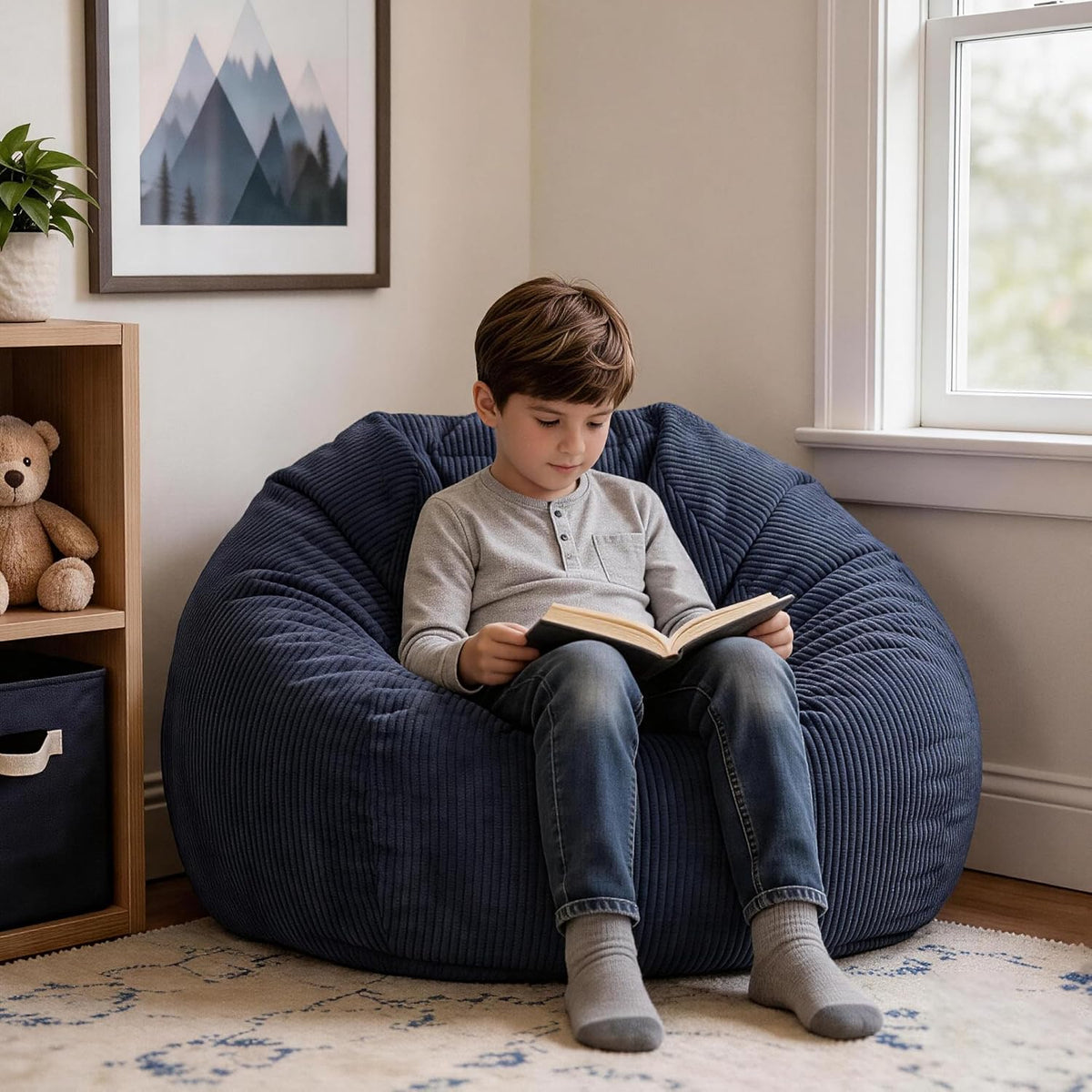 Bean Bag Chairs Memory Kids Chair Foam Filled Reading Gaming Sofa Bedroom
