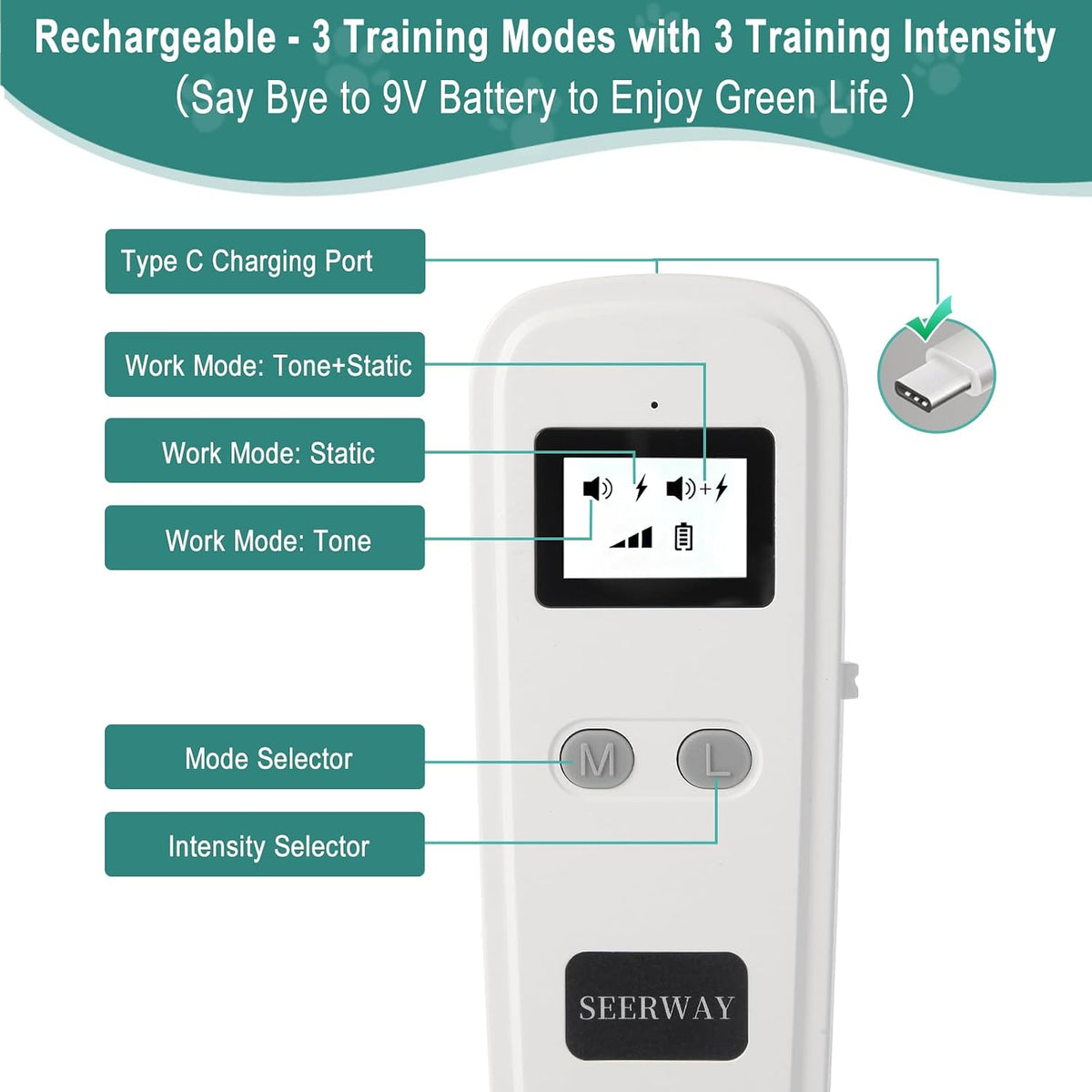 SEERWAY Rechargeable Scat Pet Shock Mat: 3 Training Modes with 3 Intensity