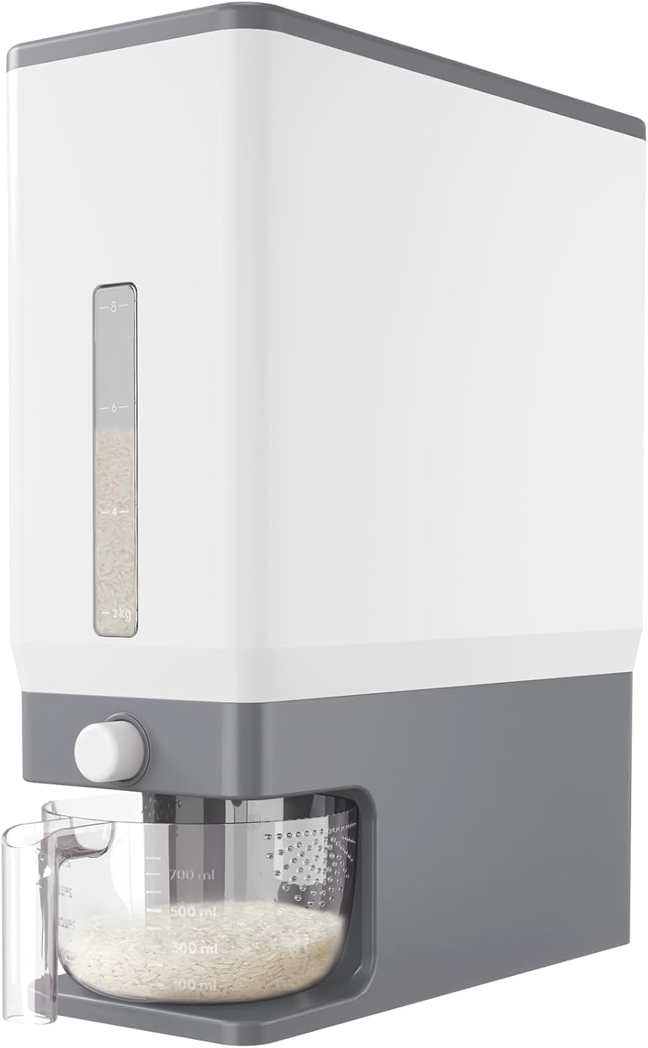 Lifewit Rice Container 25 Lbs, One-Press Dispenser with Measuring Cup