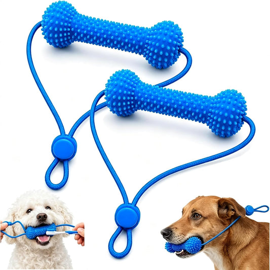 2Pcs Dog Toothbrush Helper,Dog Mouth Opener for Easier Teeth Cleaning,Dual-Action Canine Dental Prop,Bite and Brush Dental Toy for Dogs Teeth Cleaning,Adjustable Strap