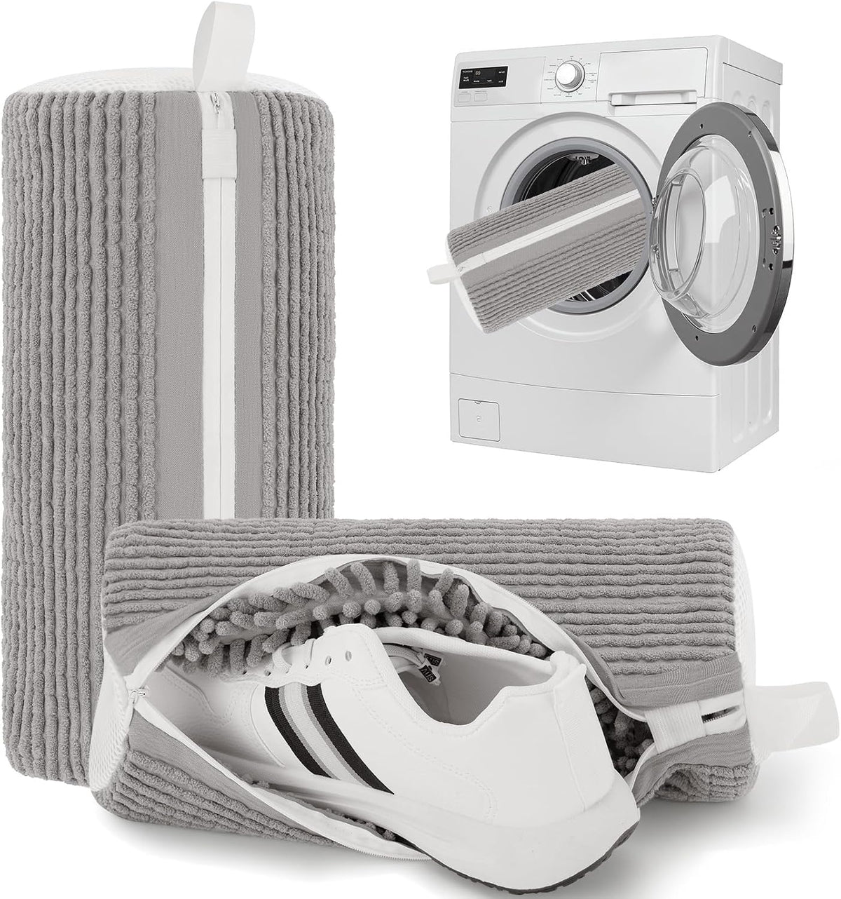 Shoe Washing Machine Bag Shoe Laundry Bags for Sneakers Reusable 2Pc Shoes Cleaning Bags 360° Deep Clean for All Shoes Types with Invisible Zipper