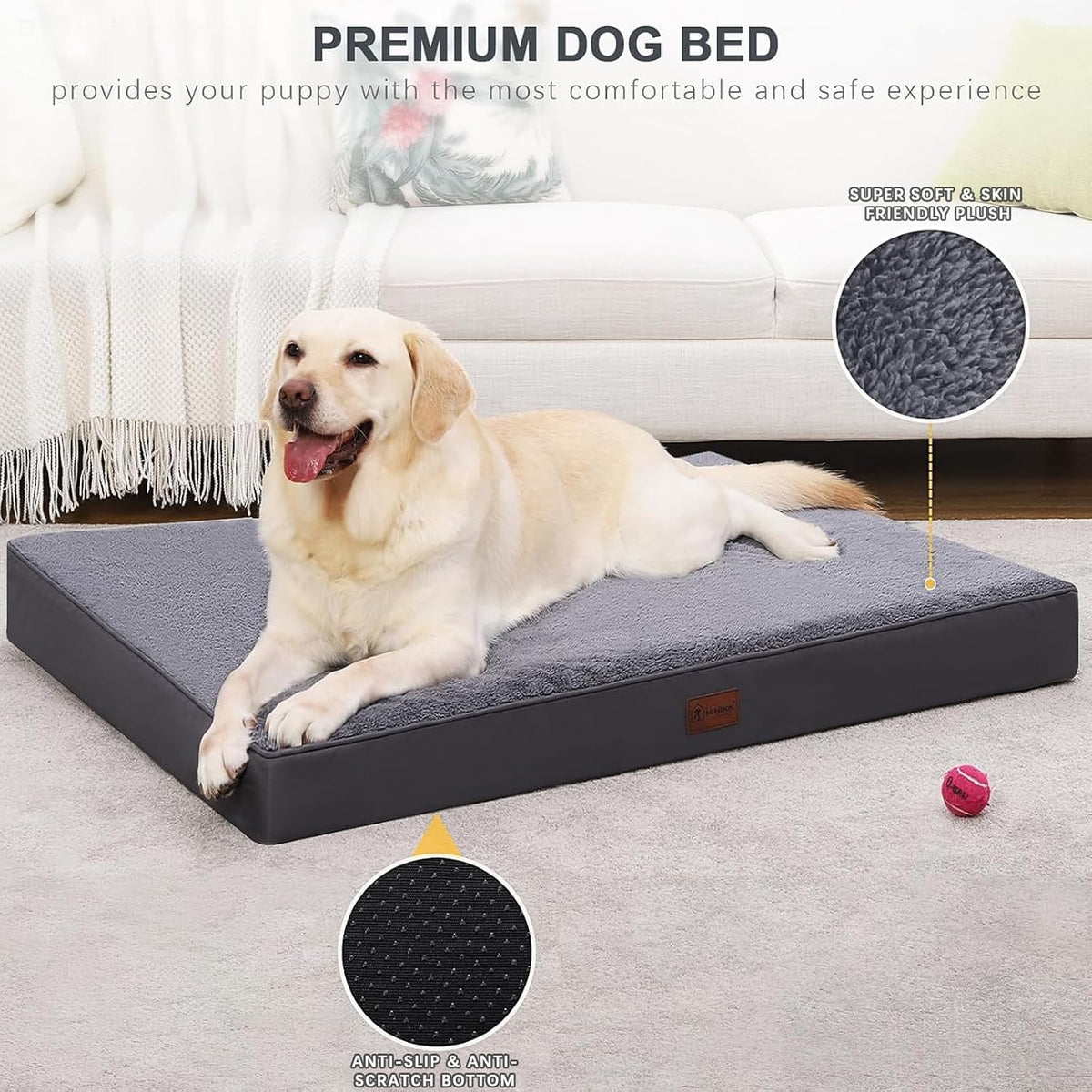 Waterproof Medium Size Dog Crate Bed Orthopedic 35X22 Grey
