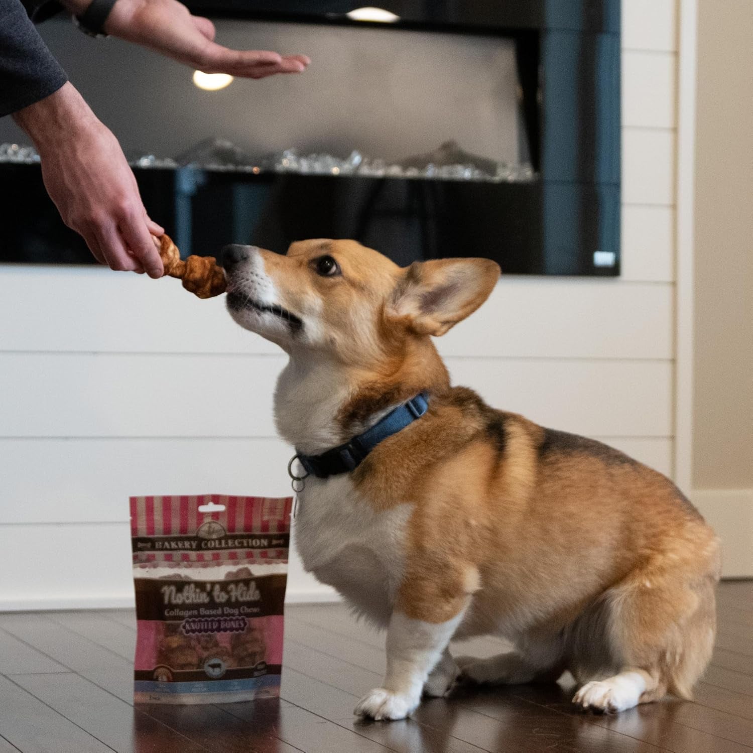 Nothin' to Hide Collagen-Based Dog Chews Small Knotted Bones, Beef Flavor, Easily Digestible, Supports Skin, Coat, Joints & Muscles, for Moderate Chewers under 15Lbs, 4In, 3 Pieces