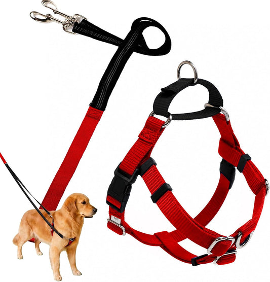 Freedom No Pull Dog Harness, Anti-Pull(Red, Small)