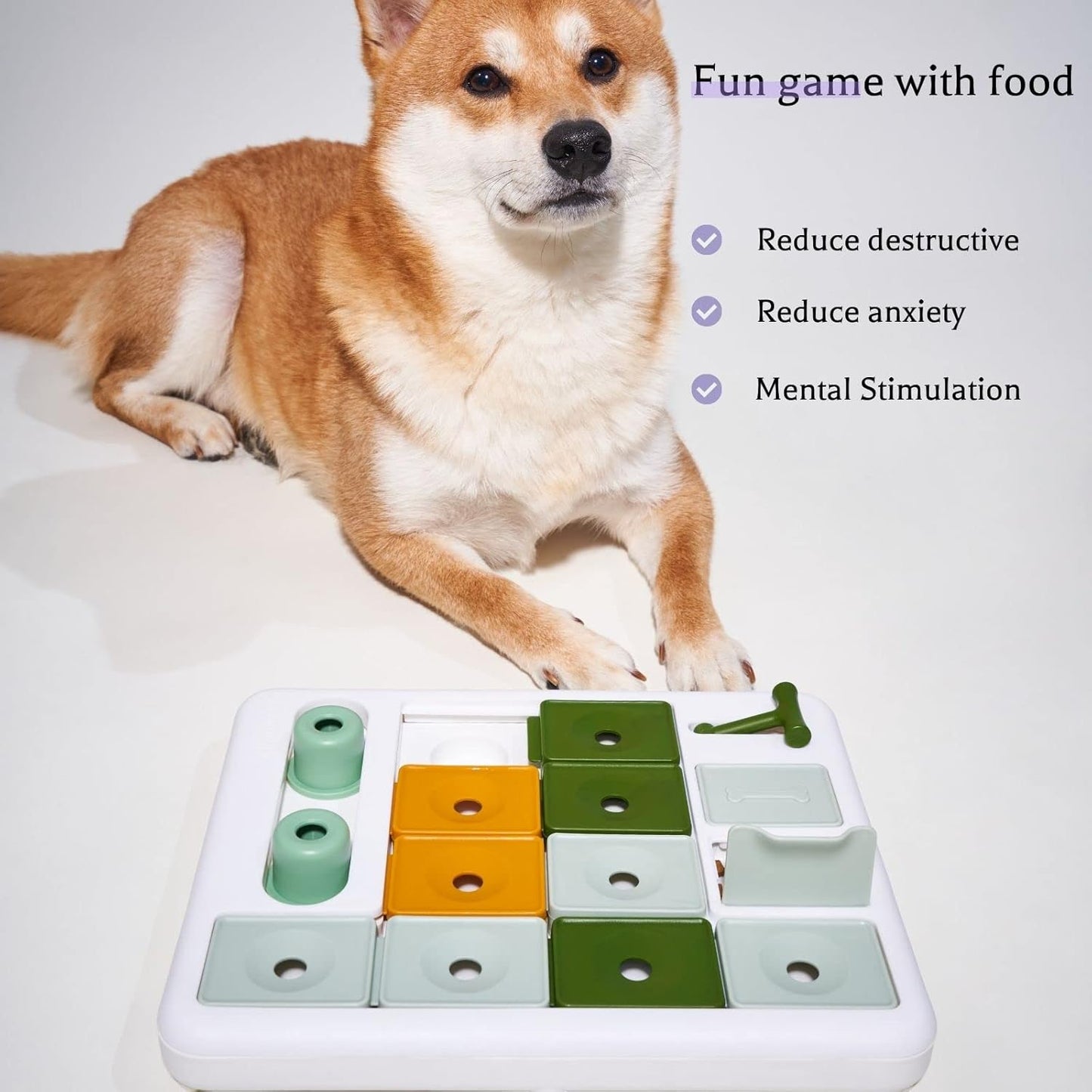 Barkwhiz Dog Puzzle Toy 3 Levels, Mental Stimulating for Boredom and Smart Dogs, Treat Puzzle for All Breeds Dog