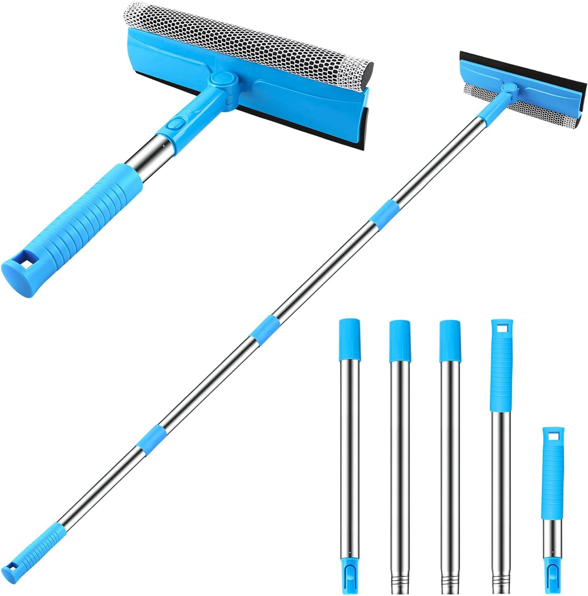 Setsail Window Squeegee 2 in 1 Window Cleaner Tool with 57In Extension Pole