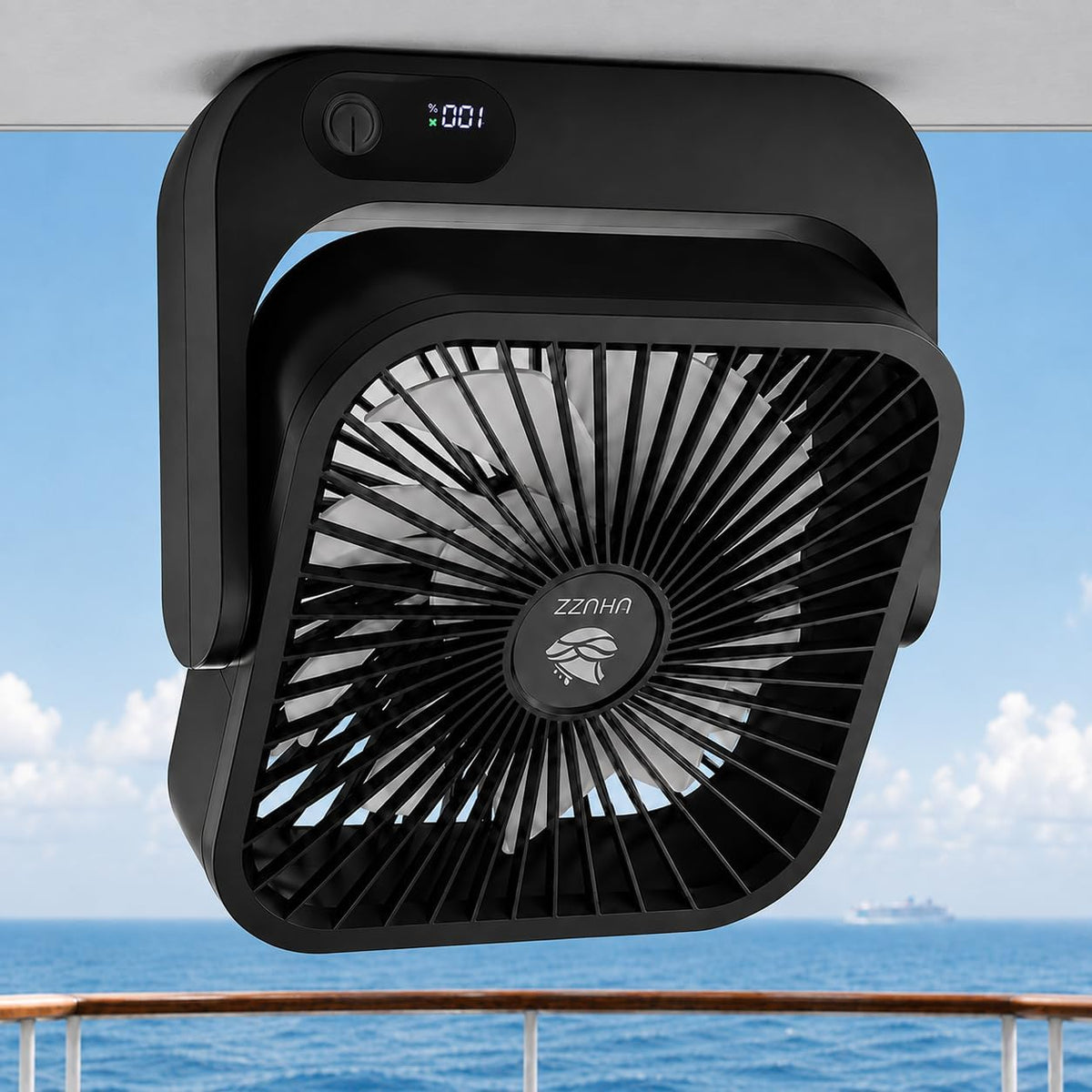 UHUZZ Cruise Ship Approved Magnetic Fan – Rechargeable & Plug-In, 5-Speed Adjustable, Quiet Operation, 5–12 Hour Battery Life, Must-Have for 2026&2027 Cruise Essentials