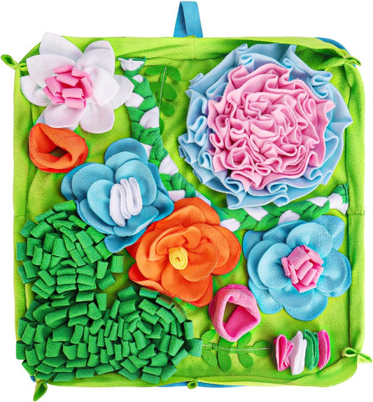 Snuffle Mat for Dogs, Slow Feeding Game Interactive Puzzle Dog Food Mat,Encourage Natural Foraging Skill-Dog Snuffle Mat 19.7''X19.7''Easy to Clean, Durable