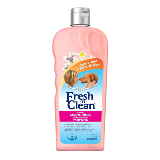 Pet-Ag Fresh ’N Clean Scented Creme Rinse Conditioner, Classic Fresh Scent - 18 Oz - Reduces Mats and Tangles with Vitamin E & Aloe Vera - Strengthens & Repairs Coats - Soap Free