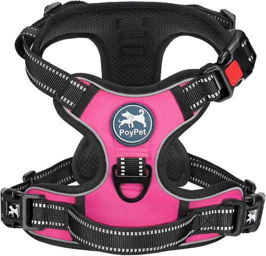 Poypet No Pull Dog Harness Large with Front Clip & Neck Release Buckle