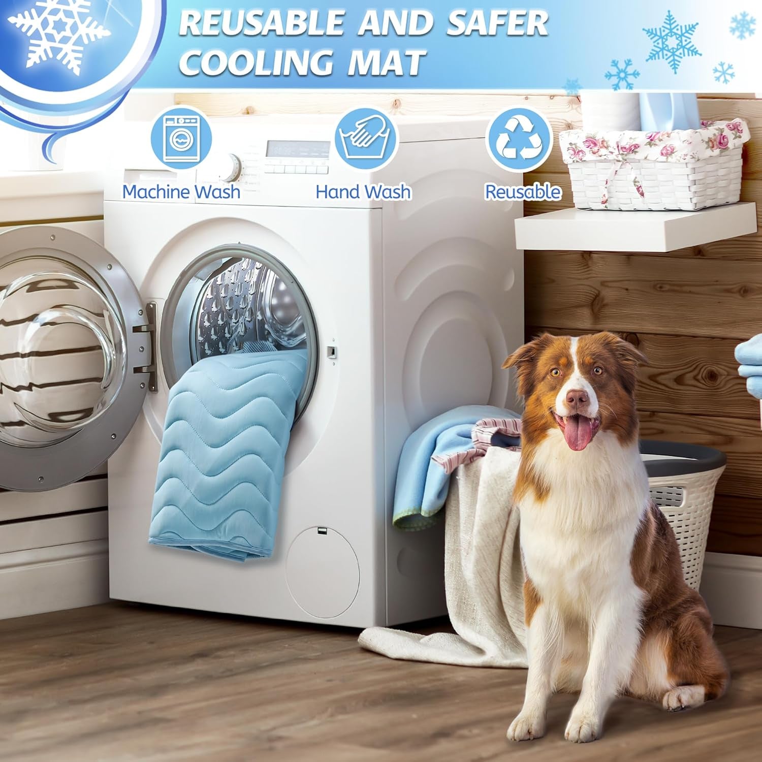 Dog Cooling Mat for Large Dogs, 40"X28" Breathable Self Cooling Crate Mat for Dogs & Cats, Portable Washable Pet Cooling Pad for Kennel, Sofa, Bed, Floor, Car Travel Indoor Outdoor Summer Use