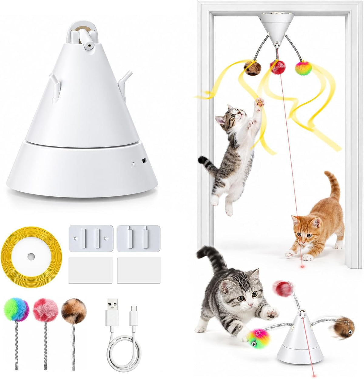 3-In-1 Self Play, Interactive Cat Toy, Automatic Interactive Cat Toys