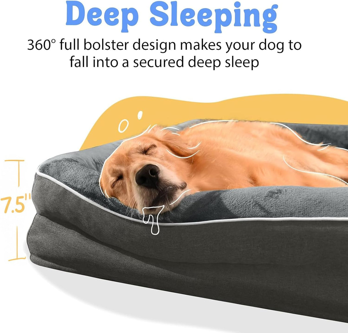 Chez Paw Orthopedic Washable XXL Dog Bed for Extra Large Dogs