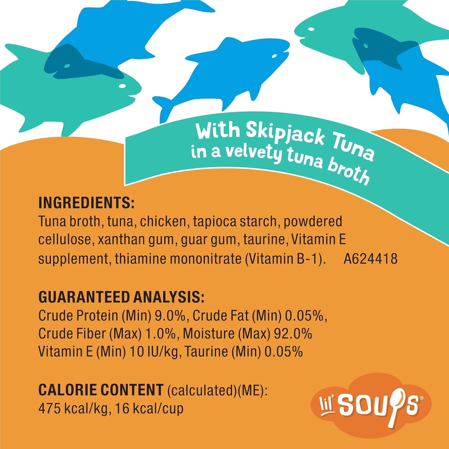 Purina Friskies Grain Free Senior Lickable Cat Food Toppers Lil’ Soups with Skipjack Tuna in a Velvety Tuna Broth - (Pack of 8) 1.2 Oz. Cup