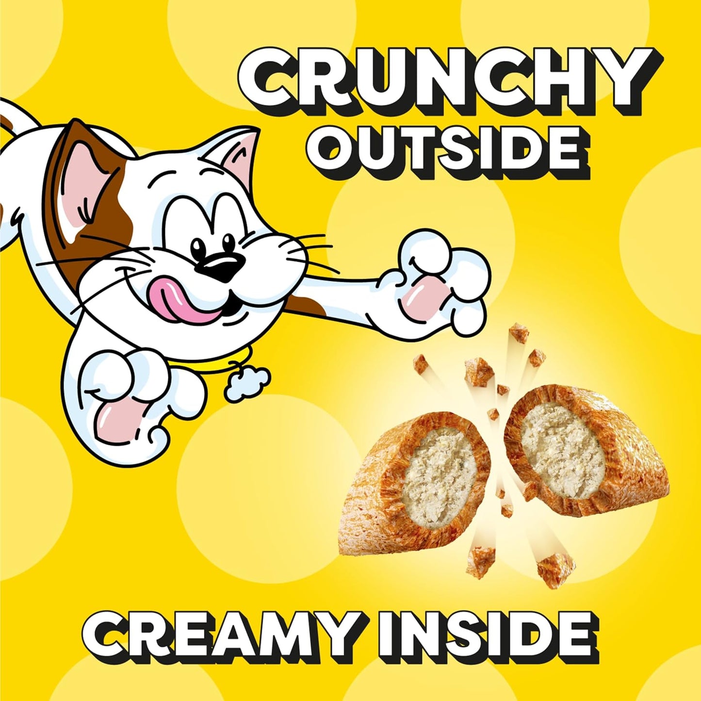 Temptations Jumbo Stuffed Cat Treats, Crunchy and Soft Cat Treats, Tempting Tuna Flavor, 14 Oz. Tub