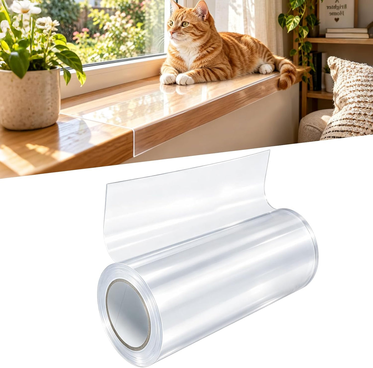 20Ftx8In Clear Door Window Scratch Protector, Window Sill Protector for Pet