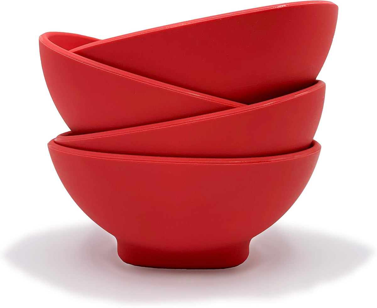 Sandwich Holders 4 Pack, Flexible Silicone Bowls for Holding Hamburgers, Sloppy Joes, BBQ and Snacks, Heat Resistant and Microwave Safe, Reusable