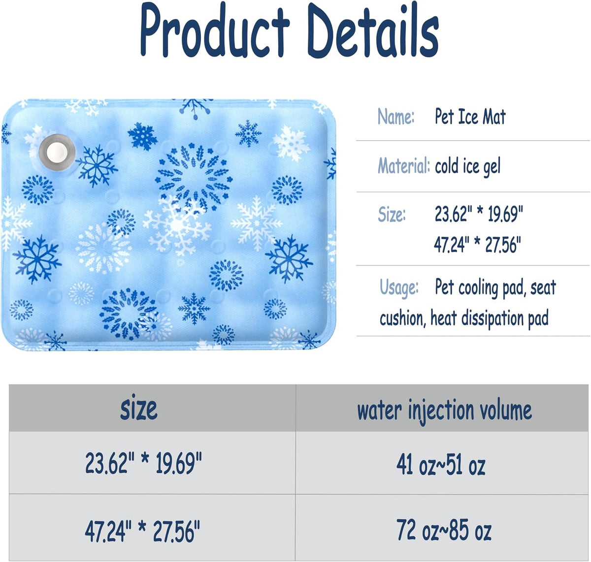 XCL Dog Cooling Mat Thicken Cooling Pad for Dog, Summer Dog Mat Foldable Washable, Endothermic& Waterproof, (QMAX>0.5), Breathable Ice Gel Sleep Mat for Dogs and Cats (28'' X 48''(Large), Ice Blue)