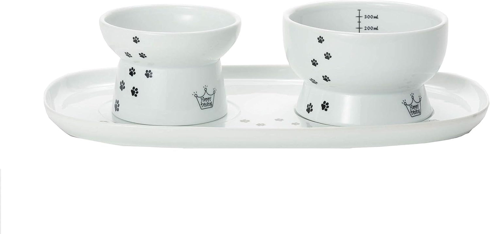 Necoichi Raised Cat Bowl Dining Tray (Bowl Set with Dining Tray)