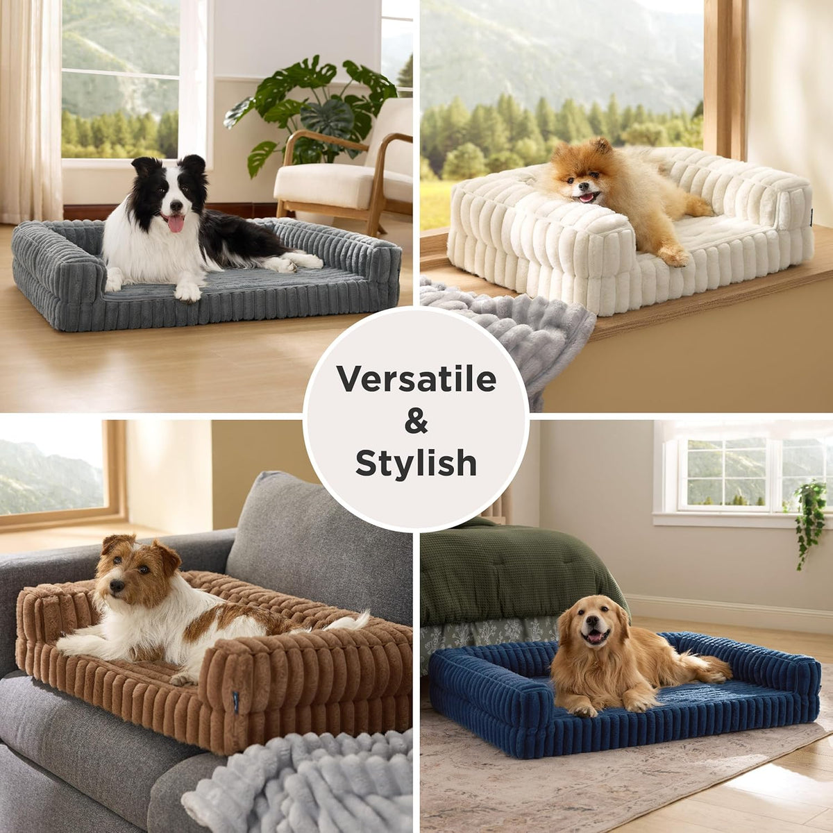 Bedsure Comfyfleece® Memory Foam Orthopedic Dog Beds Large Sized Dog 35"