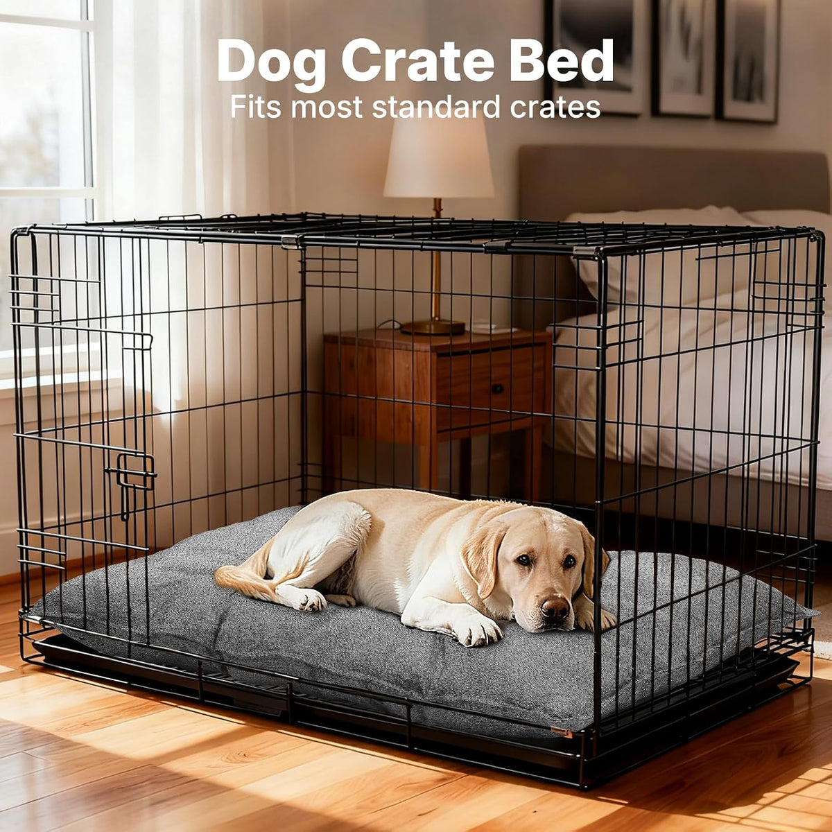 Veehoo Indestructible Dog Bed for Crate, Chew Proof Dog Crate Pad, 35"X22"