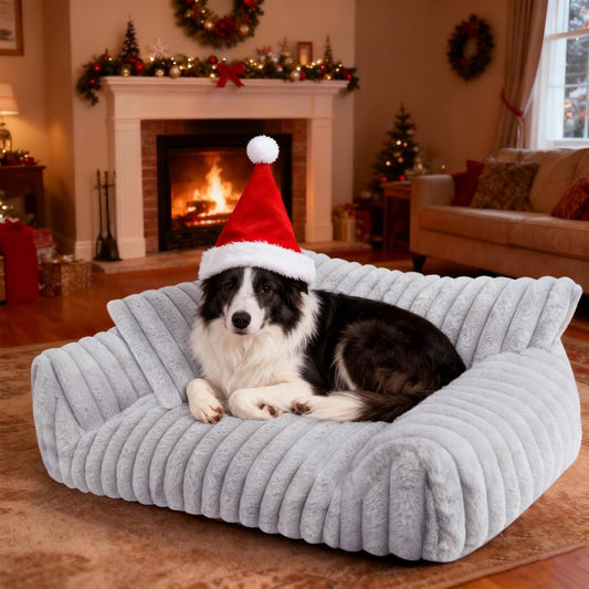 Cute Dog Couch for Medium Large Dogs,Dog Cat Couch Sofa,Dog Bed,L,Grey