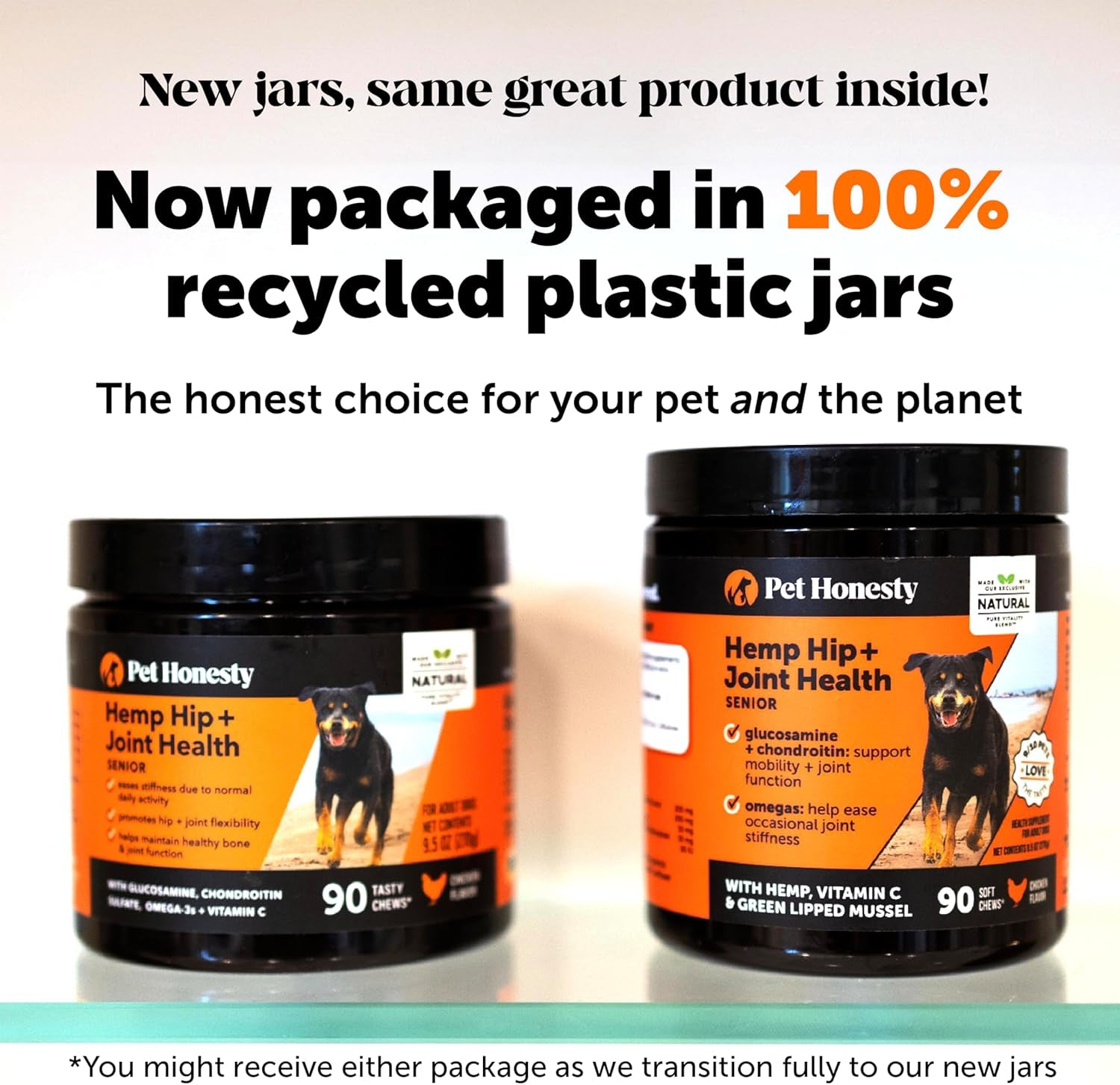 Senior Hemp Hip and Joint Supplement for Dogs - Glucosamine Chondroitin, MSM & Green Lipped Mussel - Relief for Joint Stiffness, Advanced Strength Mobility Support for Senior Dogs (Chicken, 90 Ct)