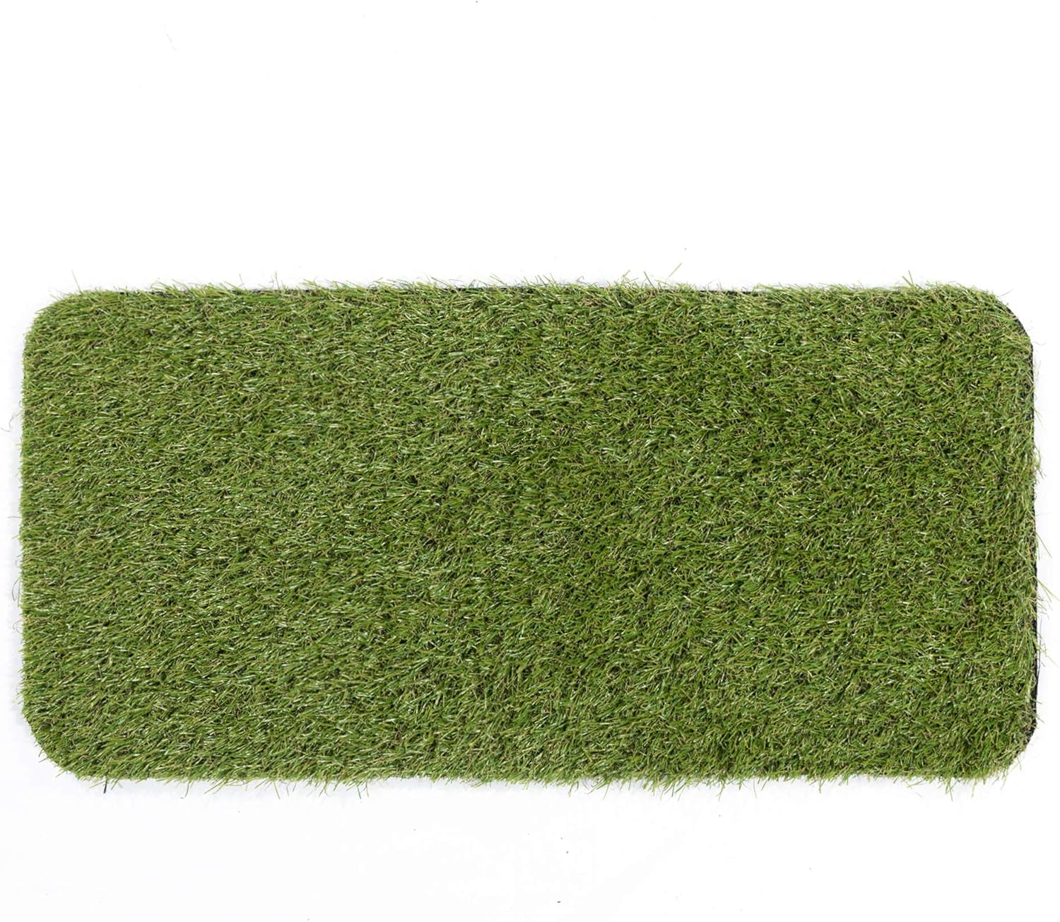 Ottomanson Artificial Grass Puppy Potty Training Pad with Tray, 15" X 30" Reusable Pee Pad for Small Pets and Dogs