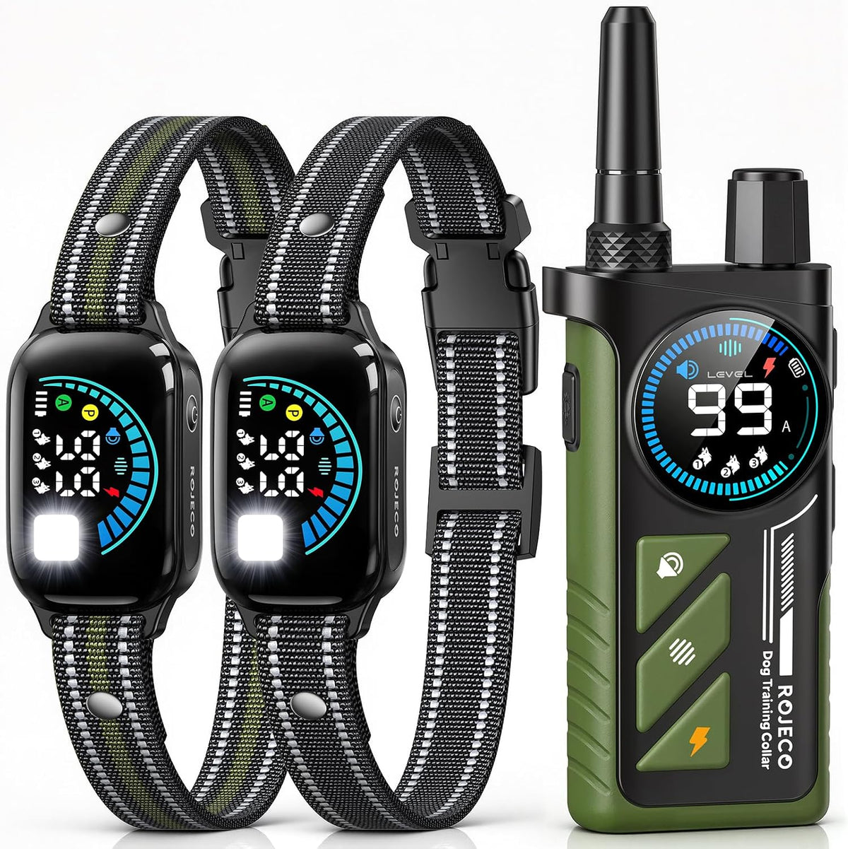2-In-1 Dog Shock Collar & Bark Collar,Smart Anti-Barking for 2 Dogs