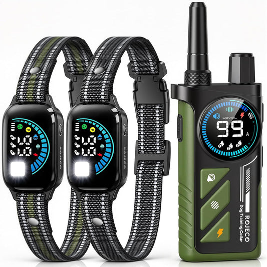 2-In-1 Dog Shock Collar & Bark Collar,Smart Anti-Barking for 2 Dogs