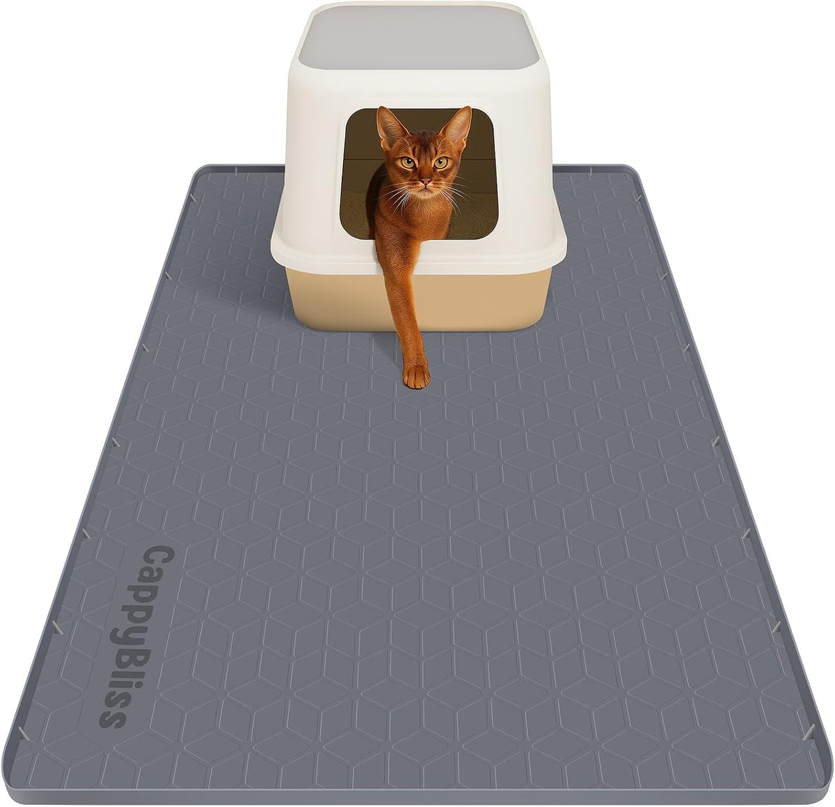 Cat Litter Mat, 34"X22" Waterproof Silicone, Litter Trapping