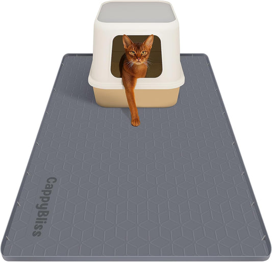 Cat Litter Mat, 34"X22" Waterproof Silicone, Litter Trapping