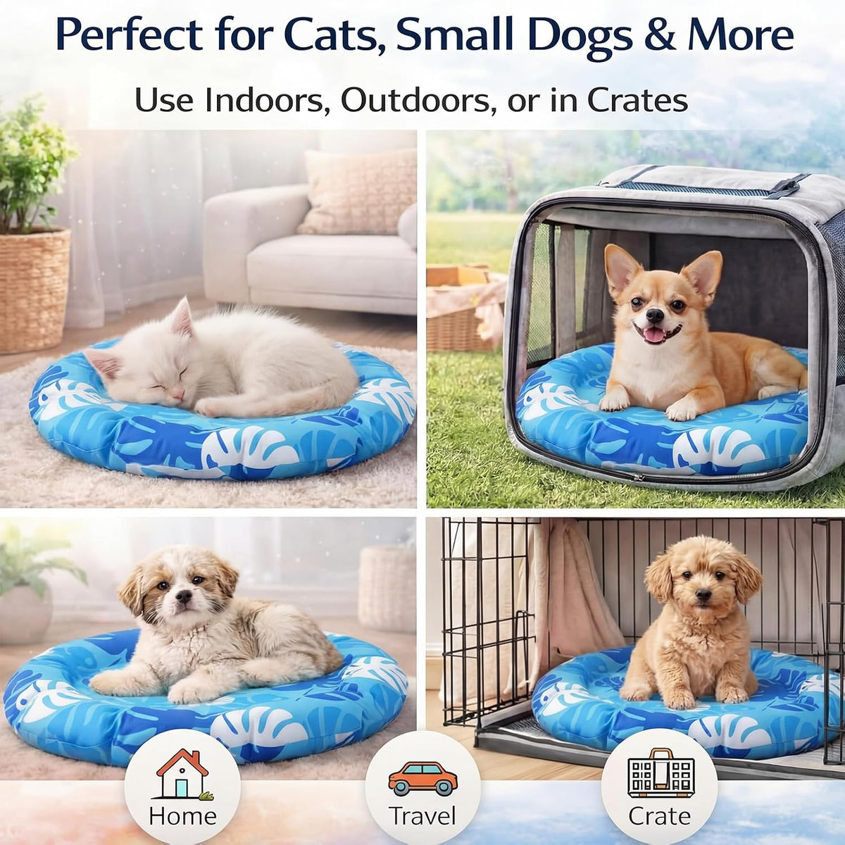 Drydiet Pet Cooling Mat for Cats & Small Dogs, Gel Pad, Washable, 20.1 In