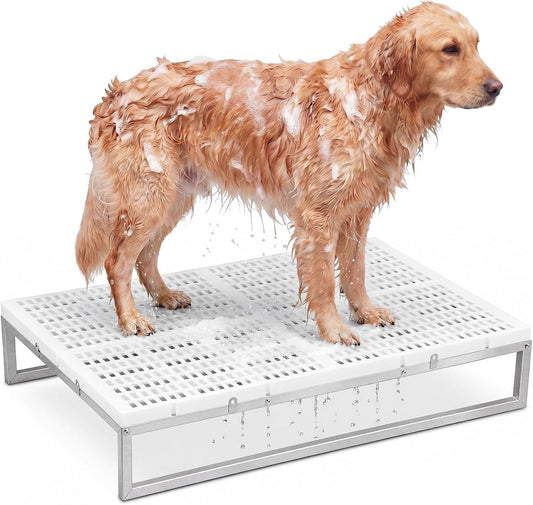 Zonon Elevated Dog Grooming Bath Tub Rack Pet Washing Station for Shower