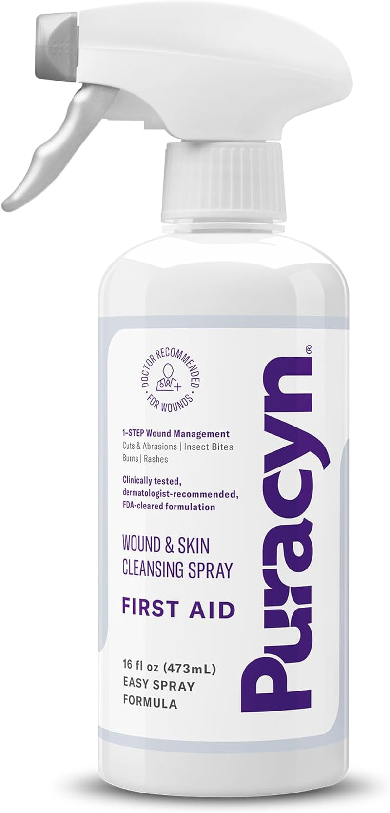 Puracyn First Aid Wound and Skin Cleanser - Hypochlorous-Based Wound Care Spray for Cuts, Scrapes, Minor Sores, Minor Burns, and Other Skin Irritations. 16 Ounces