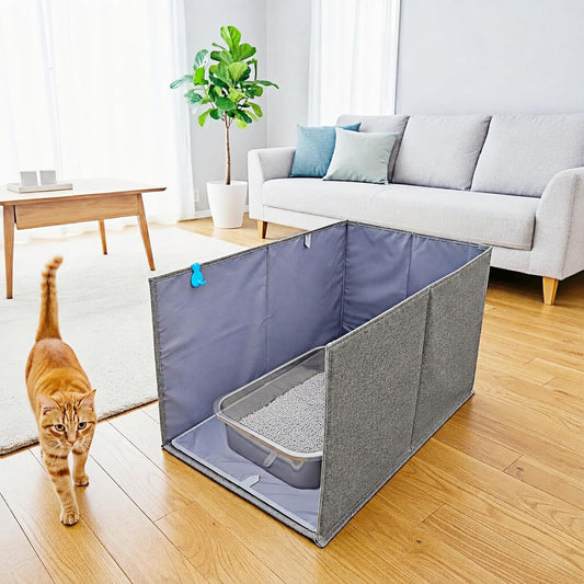 Extra Large Cat Litter Box Enclosure, Open Top High Sided Splash Guard, Water Resistance Shield for Cat Litter Boxes