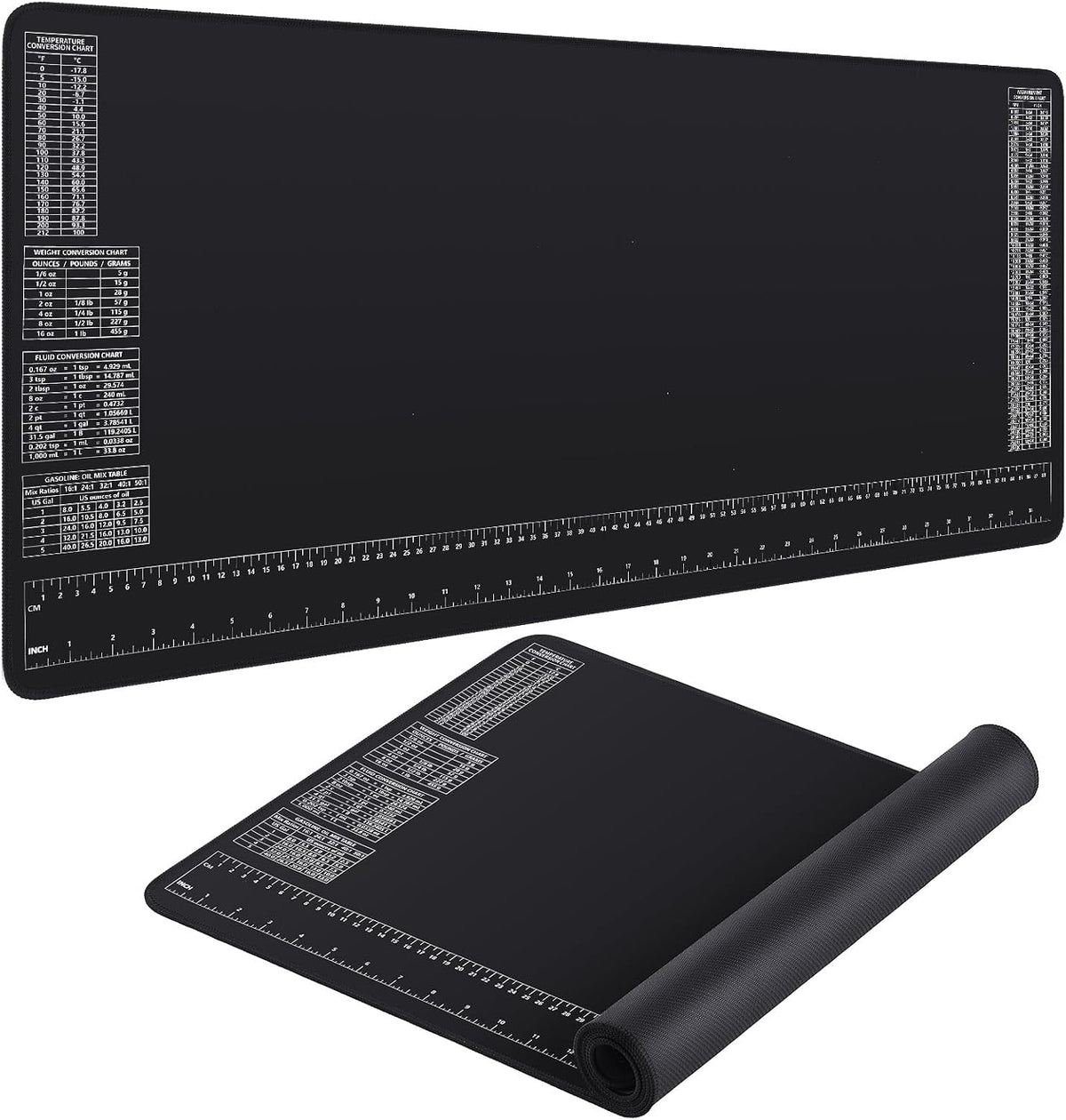 Drydiet 2 Pcs Neoprene Mat for Workbench with Ruler and Reference Charts