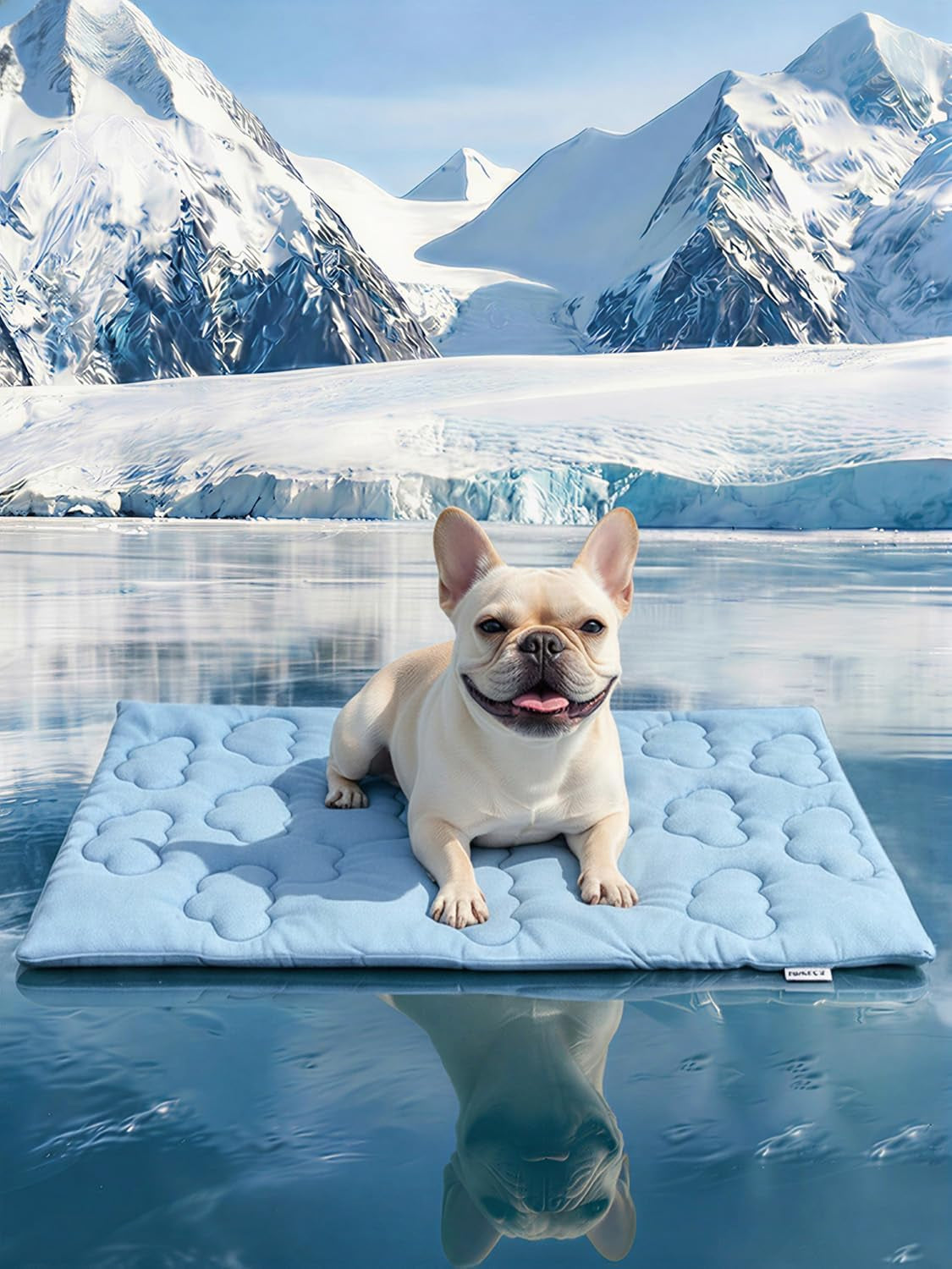 Huafly Dog Cooling Mat,Dual-Sided Cooling Mat for Dogs Cloud Blue