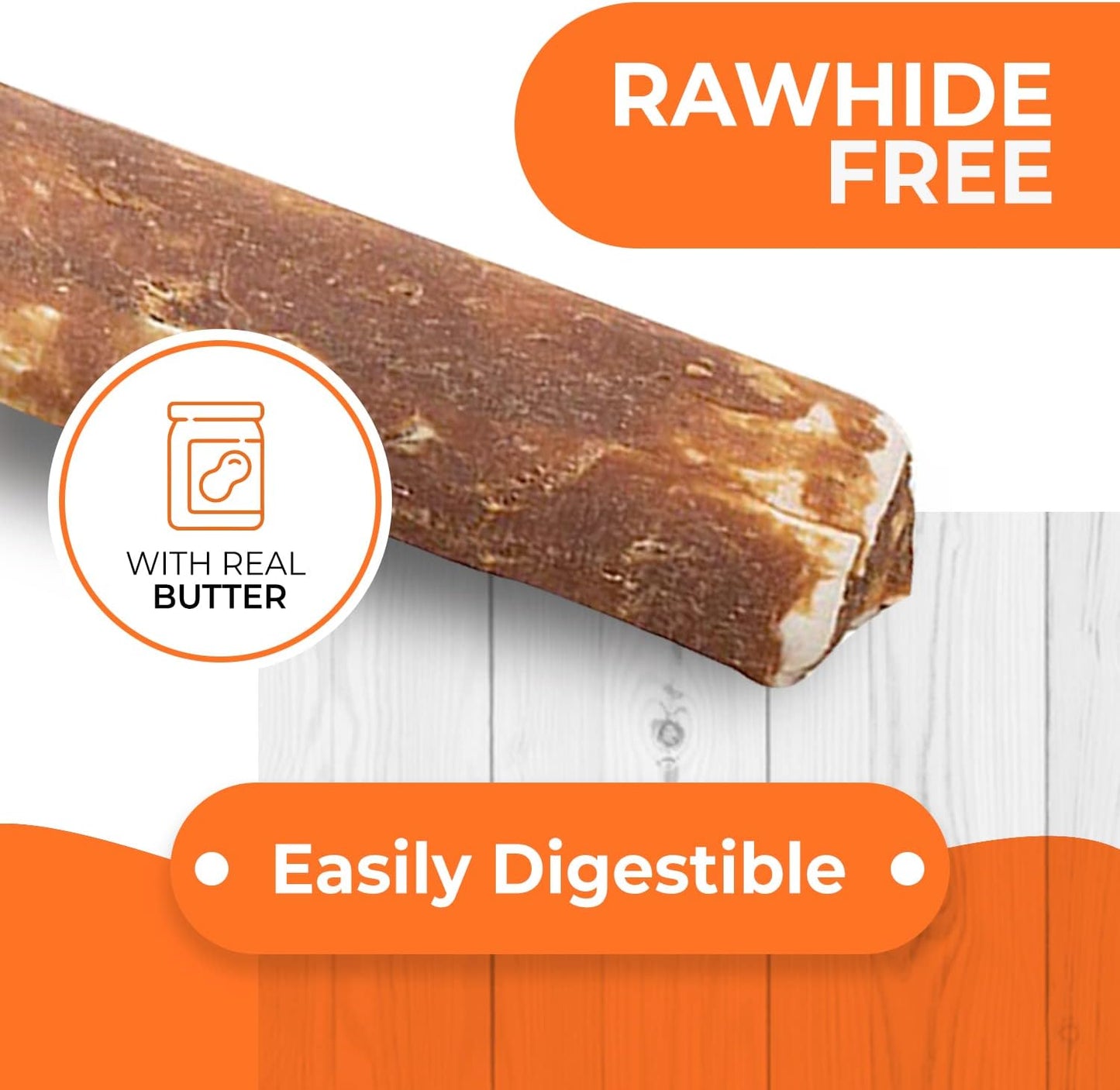 Canine Naturals Peanut Butter Chew - 100% Rawhide Free Dog Treats - Made with Real Peanut Butter - All-Natural and Easily Digestible - 2 Pack of 4 Inch Medium Rolls for Dogs 20-50Lb