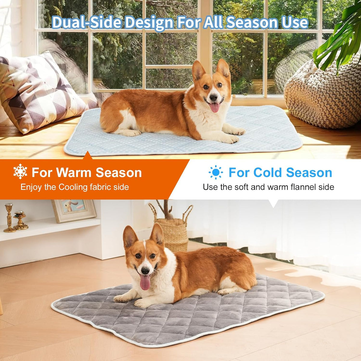 Cooling Mat for Dogs, 35"X23" Thick & Double-Sided Dog Cooling Mat, Self-Cooling Dog Bed with Arc-Chill Technology, Washable Portable Dog Cooling Mat for Couch, Crate & Car (Large - 35 * 23 In)