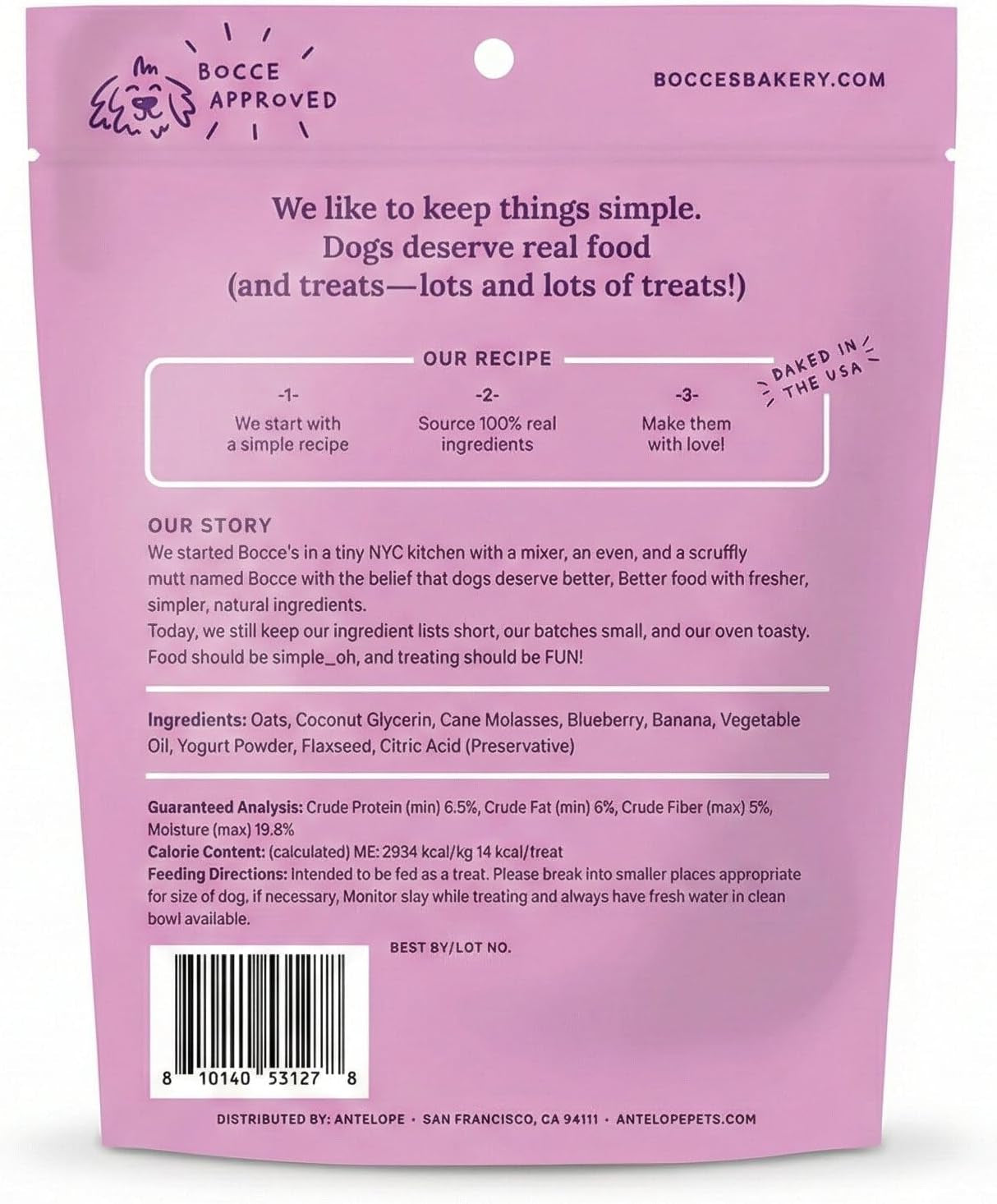 Bocce'S Bakery Berry Bliss Smoothie + Nutty 'Nana Dog Treat Bundle – Natural, Wheat-Free Soft & Chewy Cookies Made with Real Ingredients and Baked in the USA – 2 Pack Bundle