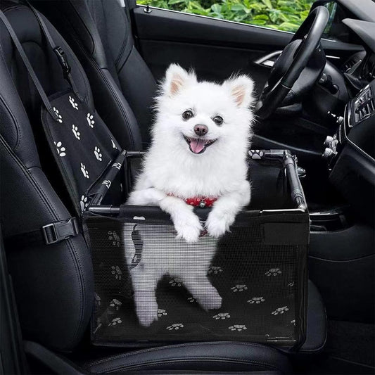 GENORTH Small Dog Car Seats for Small Dogs,Portable Puppy/Pet Car Booster Seat with Clip-On Leash and Mesh Window for Pet up to 11 Lbs