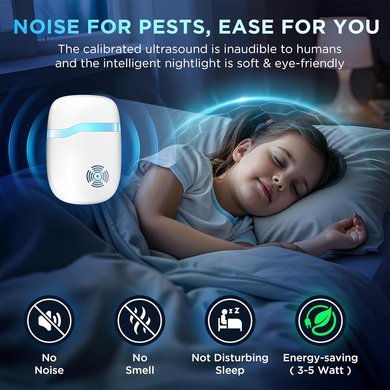 (2026 Upgraded) Ultrasonic Insect & Pest Indoor Repeller - Stronger Driving Force, Repellent for Mouse, Rats, Roaches, Bugs, Ants, Spiders, Silent Home Plug-In Control Device (6 Pack)