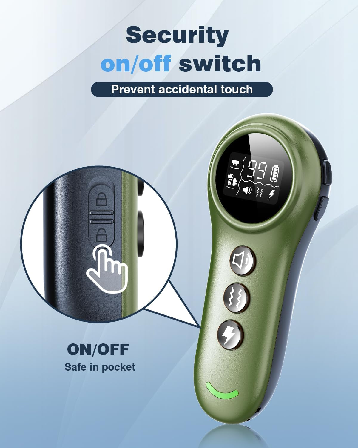 2-In-1 Dog Shock Collar & Dog Bark Collar - Smart anti Barking Dog Training Collar with 5 Adjustable Sensitivity & 3300FT Remote for All Breeds IP67 Waterproof Rechargeable E-Collar (Green)